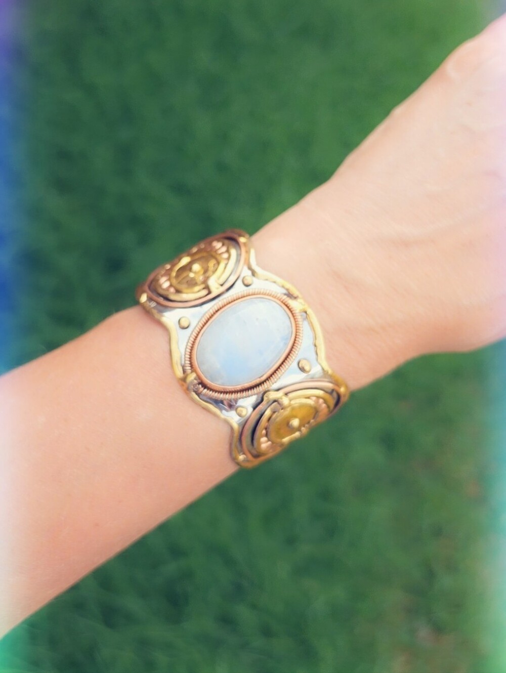 Moonstone Adjustable Statement Bracelet